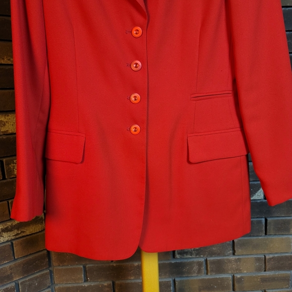 Morton Bernard vintage 80s designer red blazer suit coat jacket - Picture 7 of 10